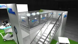 30x50 Island booth design by Reaction Space